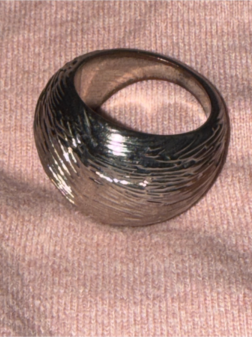 Heavy Vintage Artesans Solid Sterling Silver Brutalist Ring - Textured Modernist